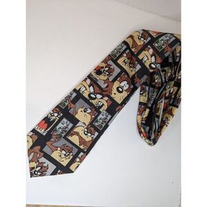 Vintage 1997 Looney Tunes Stamp Collection Neck Tie Taz And Buggs Bunny
